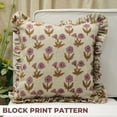 thumbnail image 1 of Fabdivine Farmhouse "Thick Linen" Frill Cushion Case Decor for Home, Accent Pillow for Living Room, Size 18"X18", "Pink", Pillow for Bed, Couch, Sofa, 1 of 4