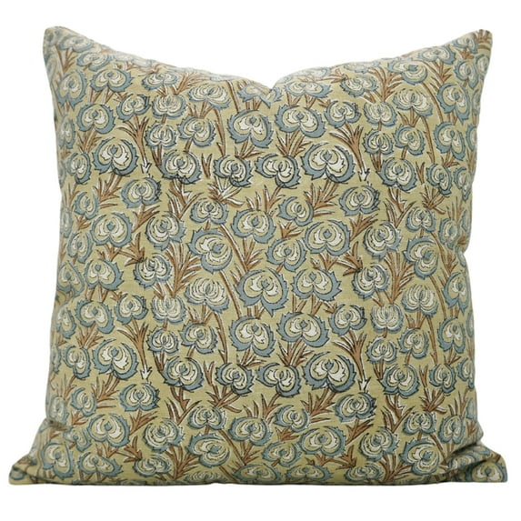 Fabdivine Farmhouse Viscose Linen Cushion Case Decor for Home, Accent Pillow for Living Room, Size 12"X20", Blue, Pillow for Bed, Couch, Sofa