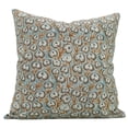 thumbnail image 1 of Fabdivine Floral Block Print Boho Decorative Linen Throw Pillow Cover, Handblock Printed Cushion Cover for Sofa , 20"X20", Brown, 1 of 4