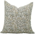 thumbnail image 1 of Fabdivine Floral Block Print Boho Decorative Pure Linen Throw Pillow Cover, Handblock Printed Cushion Cover for Sofa , 16"X16", Blue, 1 of 4