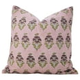thumbnail image 1 of Fabdivine Floral MOR MUKUT Cushion – 20"x20" Handmade Block Print, Indian Viscose Linen Sofa Pillow, 1 of 6