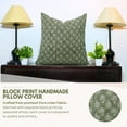 thumbnail image 1 of Fabdivine Floral "Pure Linen" Blend Indoor Square Decorative Throw Pillow Cushion for Couch,sofa, Patio ,18"X18", Green, 1 of 4