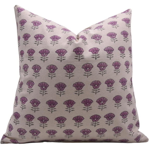 Fabdivine Hand Block Print Duck Canvas Throw Pillow Covers, 20X20, Kohinoor