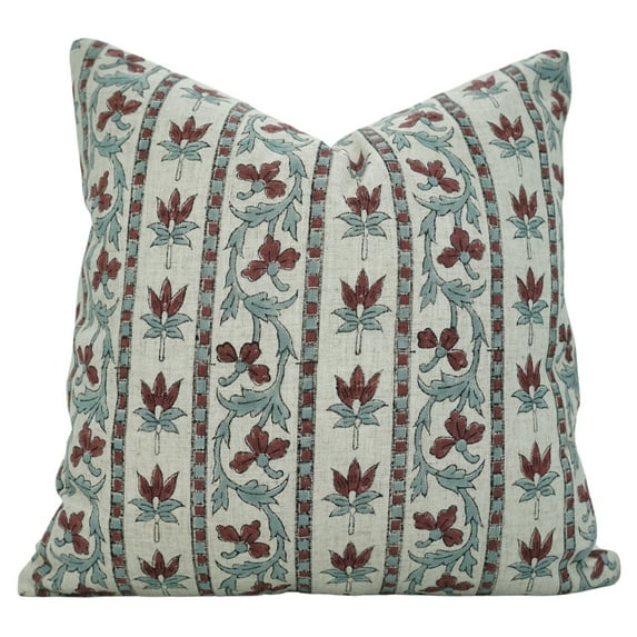 Fabdivine Hand Block Print Pillow Covers, Lightweight & Soft , 12"X20" Viscose Linen Pillow Covers , Laxmi
