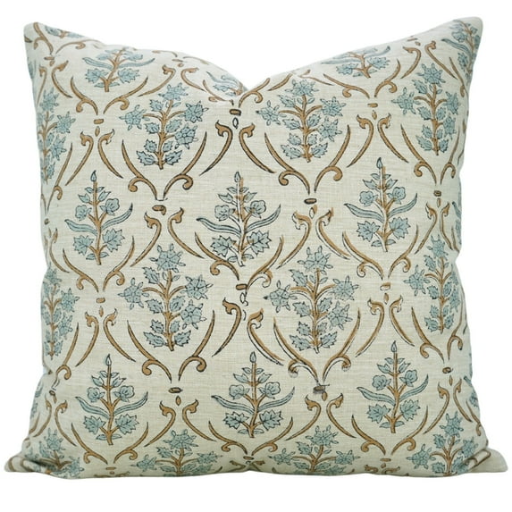 Fabdivine Hand Block Print Pillow Covers for Every Home, Boho textured Linen Blend, 14"X20" , Vishal Pushp