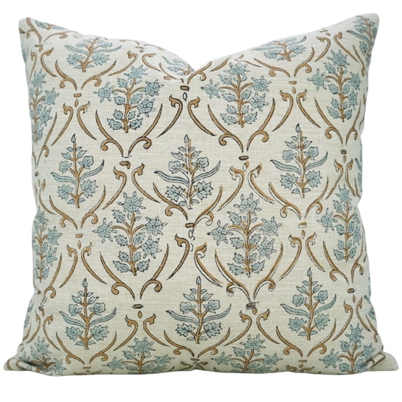 Fabdivine Hand Block Print Pillow Covers for Every Home, Boho textured Linen Blend, 20"X20" , Vishal Pushp