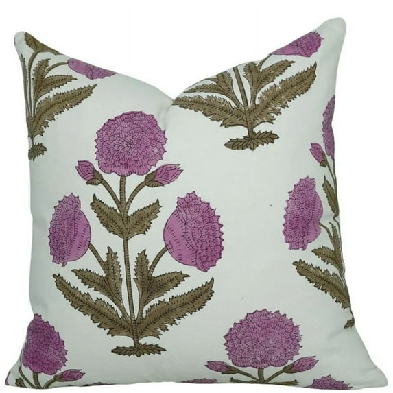 Fabdivine Hand Block Printed Thick cotton White Pillow Covers for Home décor, 16X16, Badshah