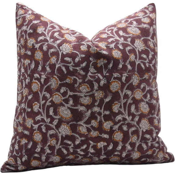 Fabdivine Handcrafted Duck Canvas Hand Block Print Pillow Cover, 24X24, Himachal