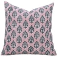 thumbnail image 1 of Fabdivine Handmade Eco-Friendly Floral Cotton Indoor Square Decorative Throw Pillow Cushion for Couch, Sofa, Patio , 14"X14", Pink, 1 of 4