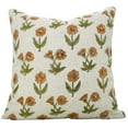 thumbnail image 1 of Fabdivine Handmade Eco-Friendly Floral "Viscose Linen" Indoor Square Decorative Throw Pillow Cushion, 16"X16", "Orange", 1 of 4