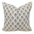 thumbnail image 1 of Fabdivine Off White Linen Hand Block Print Decorative Throw Pillow Cover , 22"X22", Yellow, 1 of 5