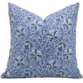 thumbnail image 1 of Fabdivine Off white Linen Hand Block Print Decorative Throw Pillow Cover , 14"X36", Blue, 1 of 5