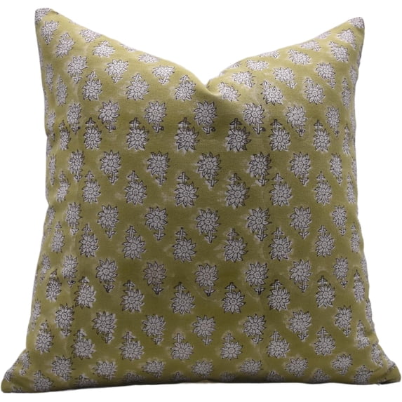 Fabdivine Premium Duck Canvas Hand Block Print Cushion Covers, 18X18, Jasmine