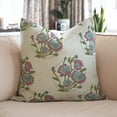 thumbnail image 1 of Fabdivine Pure Linen Block Print 26" x 26" Bohemian Decorative Throw Pillowcase Cover, Gray, 1 of 3