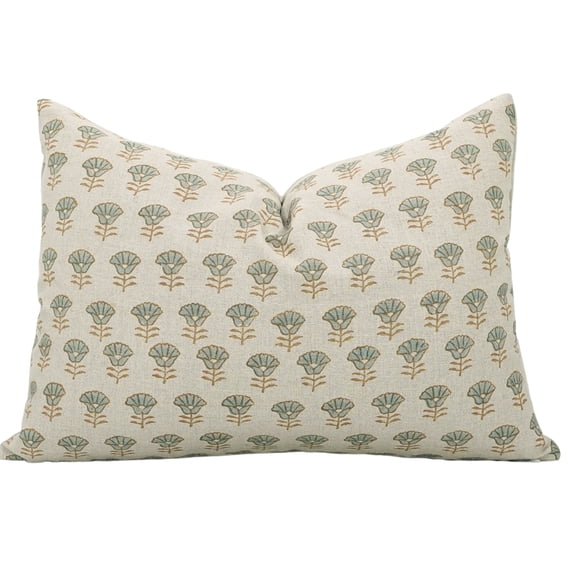 Fabdivine "Pure Linen" Throw Pillow Covers 20x20 Inch, "Gray", Soft Block Print Cushion Pillowcases for Sofa, Decorative Accent Pillow Covers