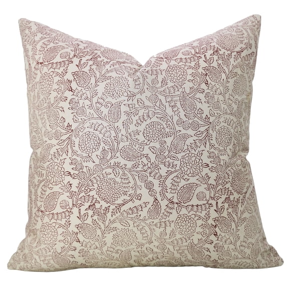 Fabdivine Satin Cotton Block Print 14"X36" Decorative Throw Cover, Mahroon