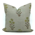 thumbnail image 1 of Fabdivine Thick Linen Hand Block Print Decorative Throw Pillow Cover , 16"X16", Yellow, 1 of 7