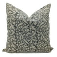 thumbnail image 1 of Fabdivine Thick Linen Hand Block Print Decorative Throw Pillow Cover , 26"X26", Black, 1 of 5