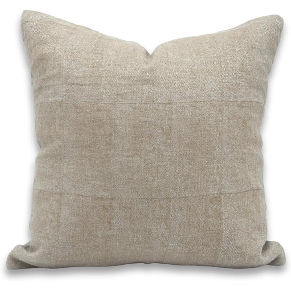 Fabdivine Thick Linen Hand Block Print Decorative Throw Pillow Cover , 26"X26", Brown