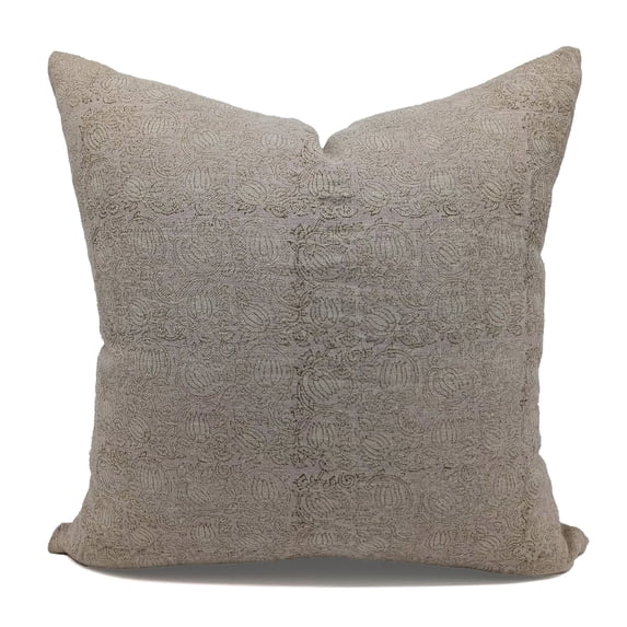 Fabdivine Thick Linen Hand Block Print Decorative Throw Pillow Cover , 26"X26", Pink