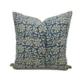thumbnail image 1 of Fabdivine Thick Linen Hand Block Print Farmhouse Throw Cushion Cover , 18"X18", Navy, 1 of 5