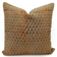 thumbnail image 1 of Fabdivine Thick Linen Hand Block Print Outdoor Throw Cushion Cover , 16"X16", Orange, 1 of 5