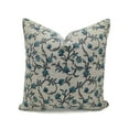 thumbnail image 1 of Fabdivine Thick Linen Hand Block Print Vintage Throw Cushion Cover , 20"X20", Turquoise Blue, 1 of 5