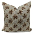 thumbnail image 1 of Fabdivine Thick Linen Hand Block Print Vintage Throw Cushion Cover , 26"X26", Brown, 1 of 7