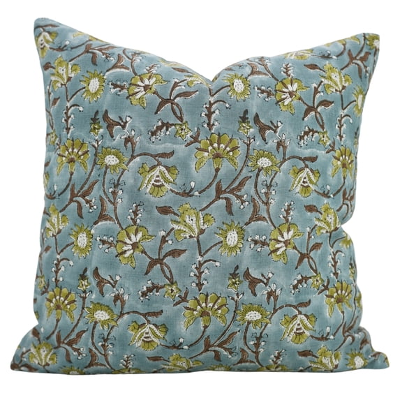 Fabdivine Timeless Block Print Designs , 20"X20", Viscose Linen Pillow Covers for Modern Living, Naayab