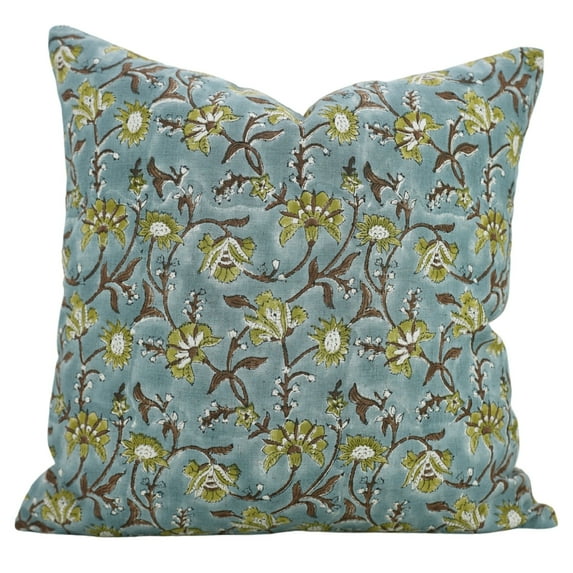 Fabdivine Timeless Block Print Designs , 22"X22", Viscose Linen Pillow Covers for Modern Living, Naayab