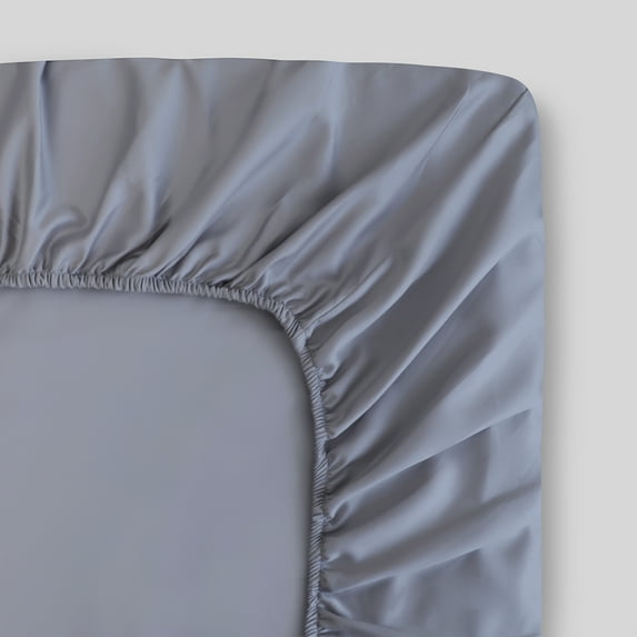 Fabdreams GOTS Certified 100% Organic Cotton Twin XL Fitted Sheet|400 Thread Count|Soft Silky Shiny|Luxury Hotel Collection| Fits Upto 17" Deep Pocket Mattress | Sustainable |Light Gray