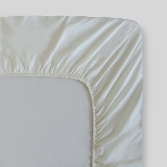 Fabdreams GOTS Certified Percale Weave 100% Organic Cotton Twin Fitted Sheet|300 Thread Count| Cool Crisp Breathable| Luxury Finish| Fits Upto 17" Deep Pocket Mattress | Sustainable |Ivory