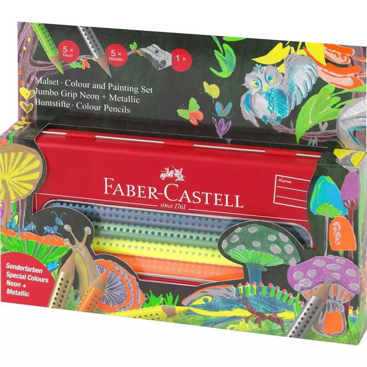 画材 FABER-CASTELL Faber-Castell 110940 Jumbo Grip Neon and Metallic Colouring