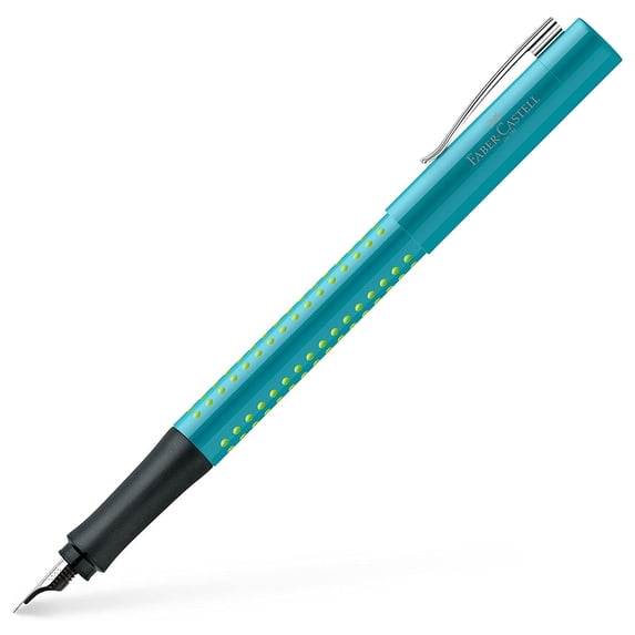 Faber-Castell 140926 Grip 2010 Turquoise-Light Green Fountain Pen, F