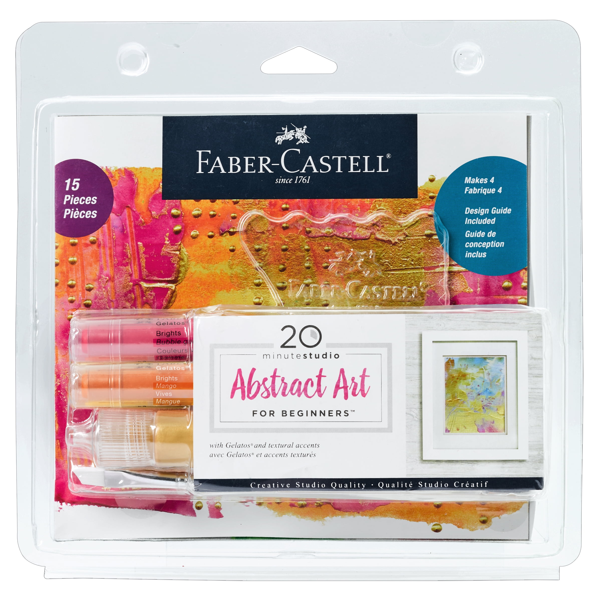 Faber-Castell 20 Minute Studio Abstract - Adult Art Set for Beginners 15 Piece Set