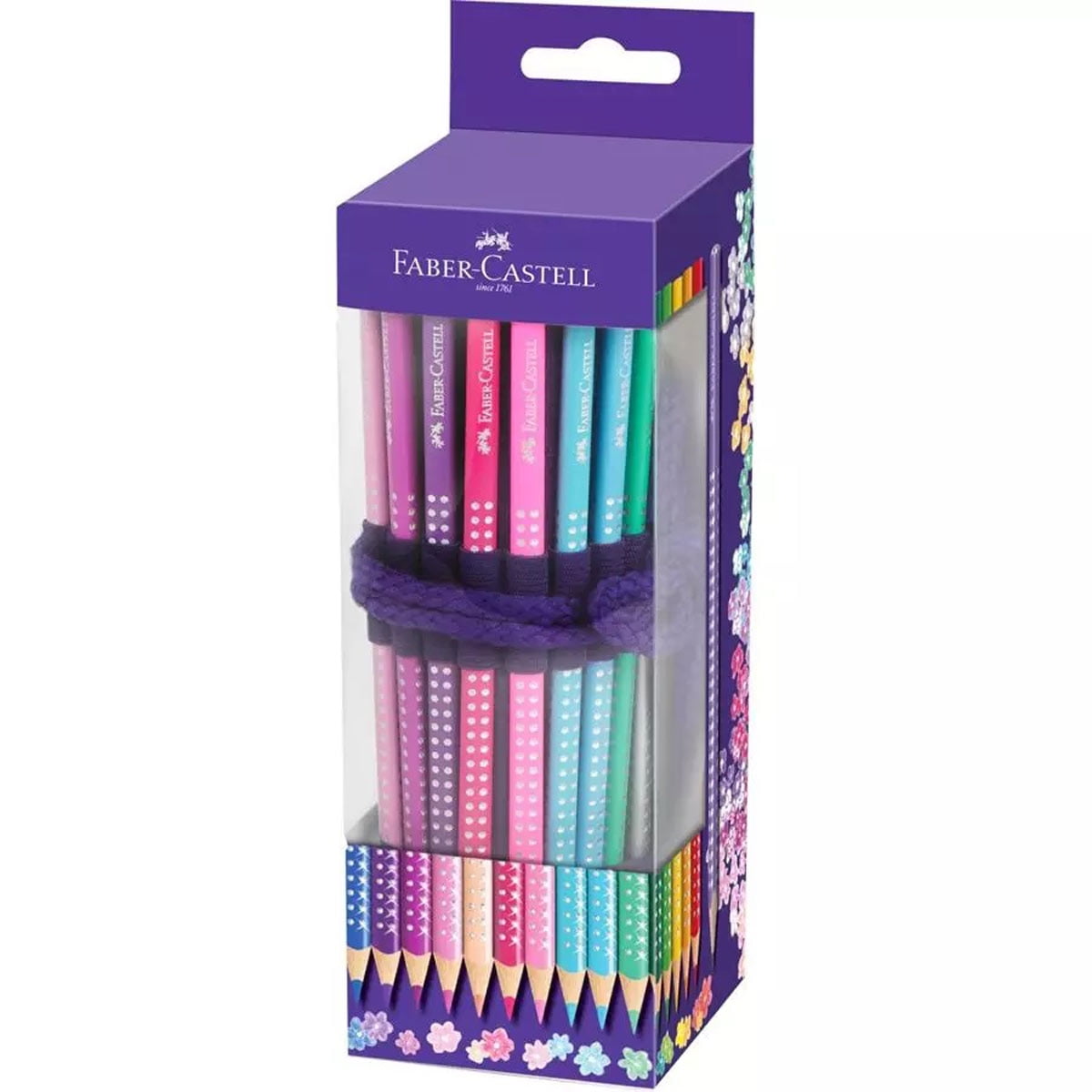 Faber-Castell 201738 Sparkle Colour Pencil Purple Roll, 20 Pieces