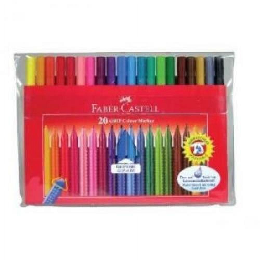 Faber-Castell 20ct GRIP Washable Marker Pens w/ Wallet 