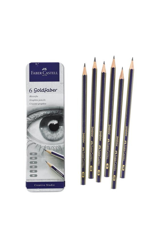 GoldFaber Graphite Pencil Tin | Great for Back to School Art Supplies | 6 Count