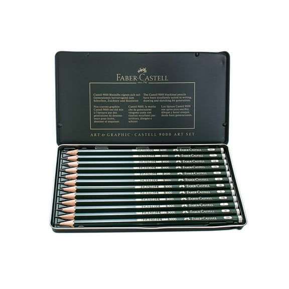 Faber-Castell 9000 Graphite Sketch Pencil Sets Art 8B - 2H Set Of 12 (119065) 69103
