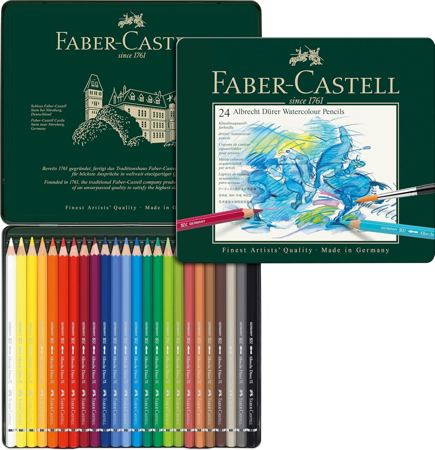 Faber-Castell Albrecht Durer Watercolor Pencil Set - Set of 24, Assorted Colors