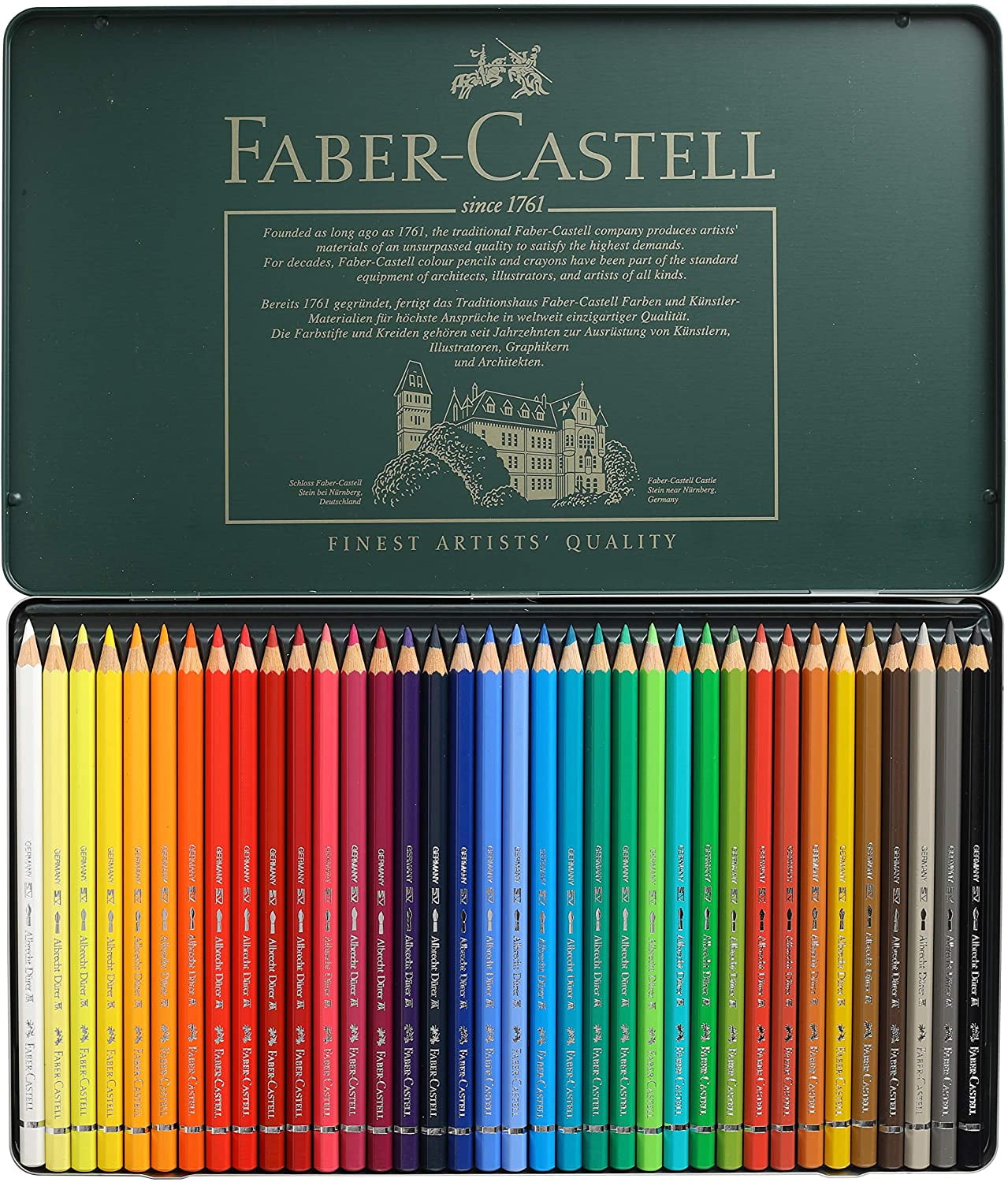 Faber-Castell Albrecht Durer Watercolor Pencil Tin Set, 36-Colors