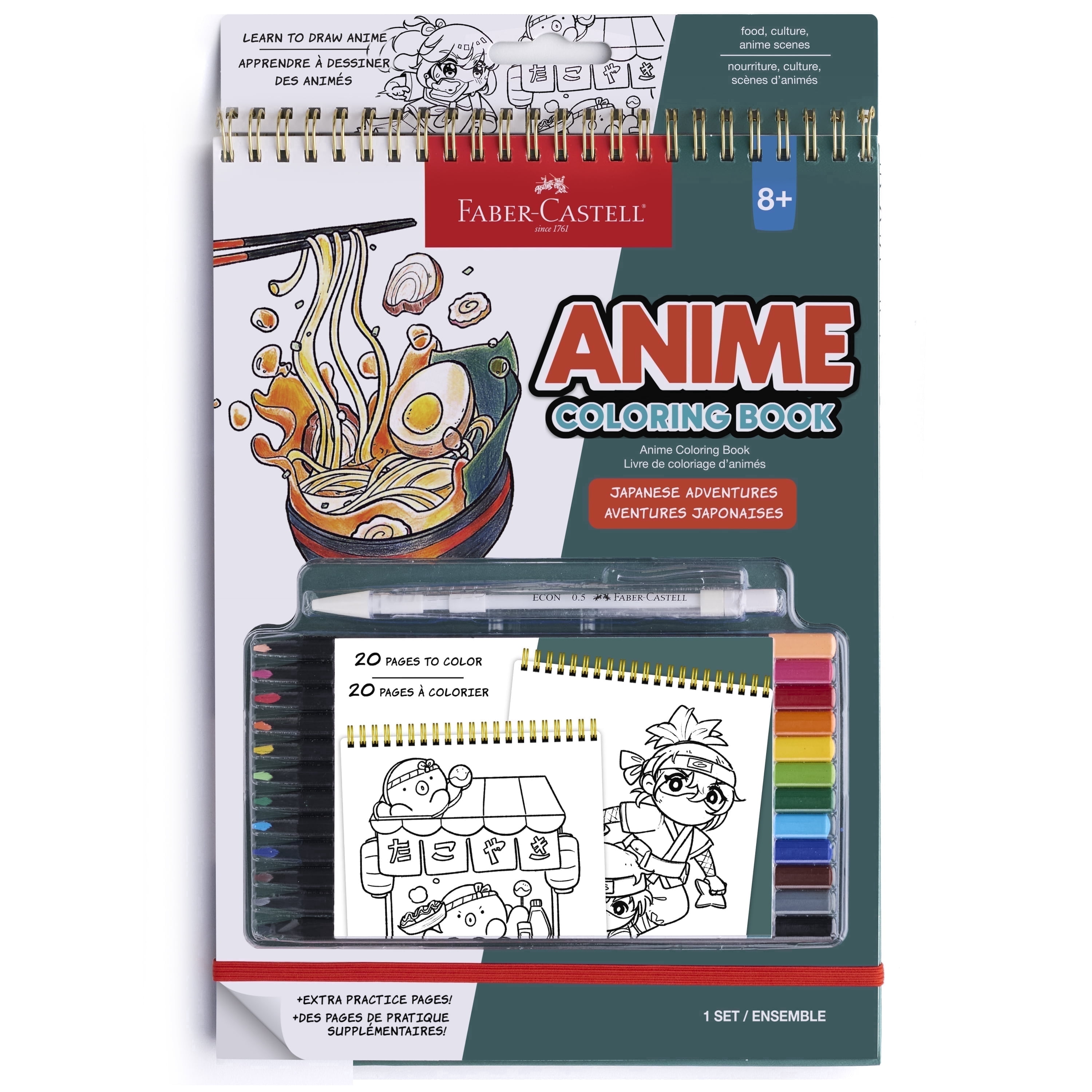 Faber-Castell Anime Drawing Kit - Japanese Adventures Edition Easter Basket Filler | Step-by-Step Instruction Book & Supplies