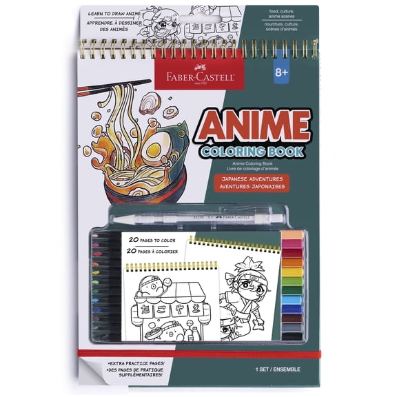 Faber-Castell Anime Drawing Kit - Japanese Adventures Edition Easter Basket Filler | Step-by-Step Instruction Book & Supplies