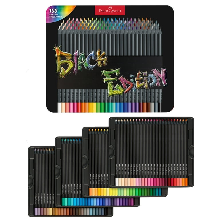 Faber-Castell Black Edition 100色 Faber-Castell Black Edition Color Pencils: 100 Count Tin, Art