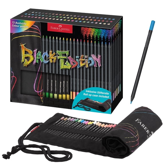 Faber-Castell Black Edition - Back to School Art Supplies: Blendable, Break-Resistant Cores for Sketching (72 Count)
