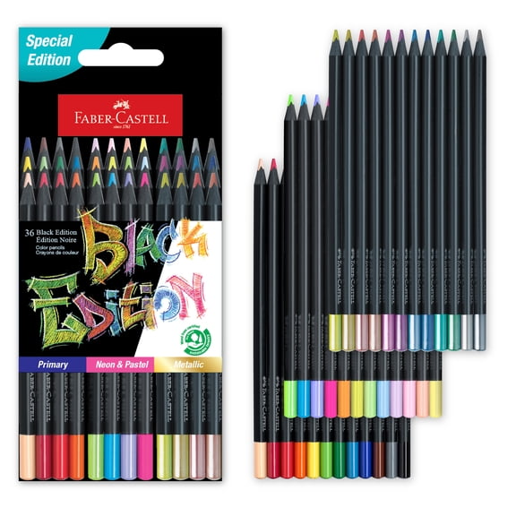 Faber-Castell Black Edition Colored Pencils: 36 Count Art Set