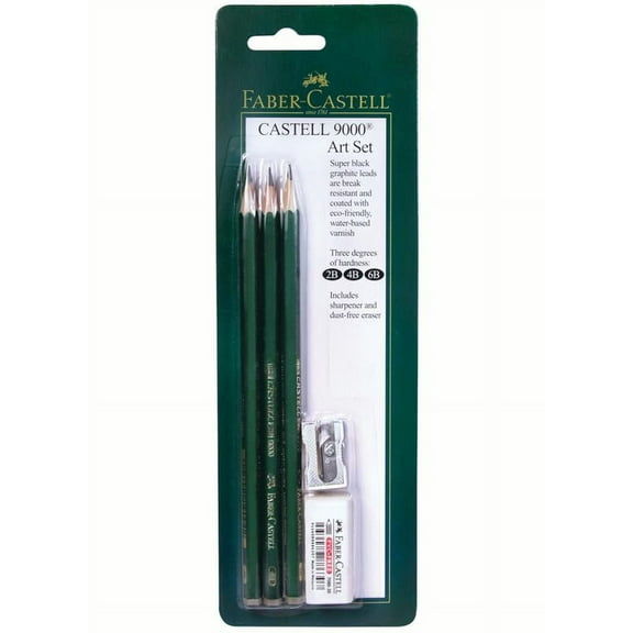Faber-Castell Castell 9000 Pencil Set, 3-Pencil Blistercarded Set