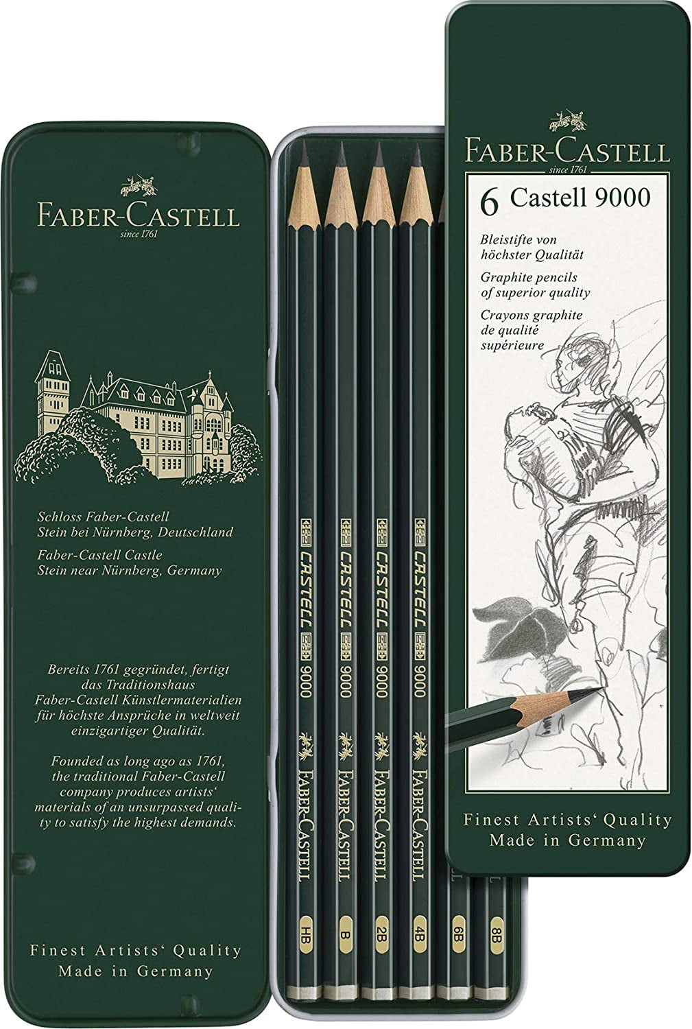 Faber-Castell Castell 9000 Lápiz Set 6-Pencil Pack
