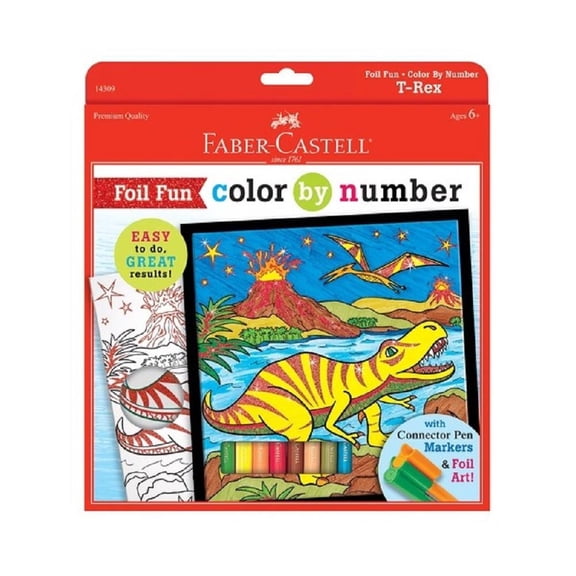 Foil Fun Color by Number T-Rex Dinosaur by Faber-Castell