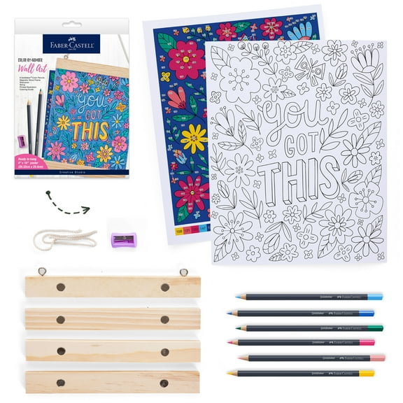 Faber-Castell Color by Number Wall Art You Got This - Color by Number for Adult, Men and Women